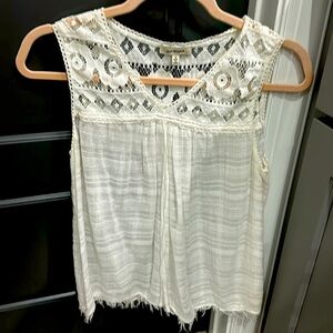 Lace Smock Top with v-neck